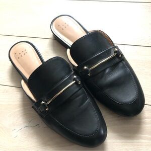 A New Day Faux Leather Loafer Mule in Black Size 9